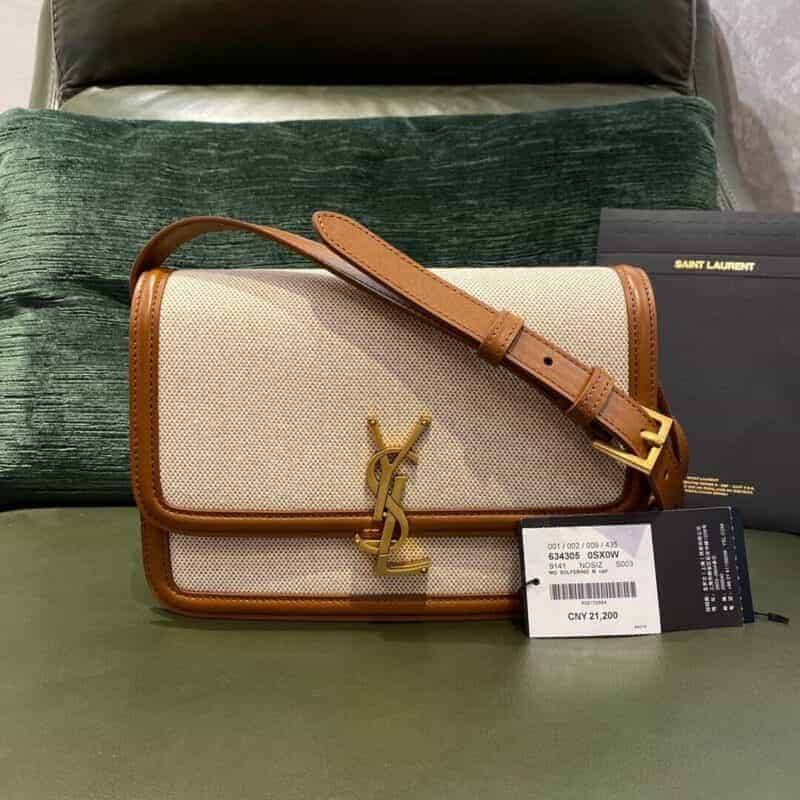 Saint laurent Ysl Solferino中号Box帆布肩背包 634305