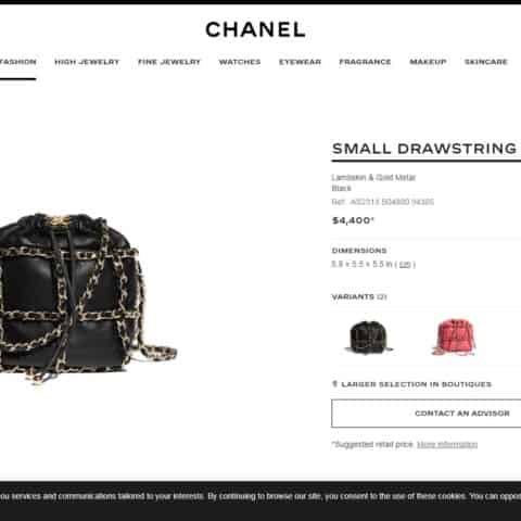 Chanel香奈儿 Small Drawstring Bag抽绳包 AS2313