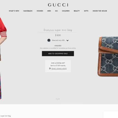 Gucci Dionysus super mini bag牛仔布酒神包 476432 2KQFN 4483