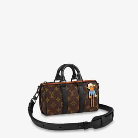 Louis Vuitton LV Keepall XS Nano玩偶稻草人圆桶斜挎包M80201