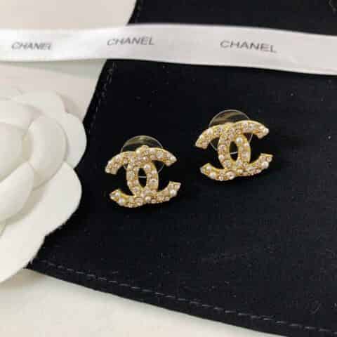 新款 CHANEL香奈儿双c耳钉耳环