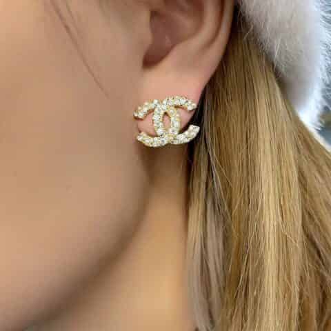 新款 CHANEL香奈儿双c耳钉耳环