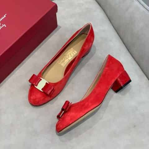 SF salvatore Ferragamo  菲拉格慕羊京绒面半内里单鞋