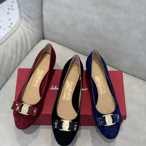 SF salvatore Ferragamo  菲拉格慕羊京绒面半内里单鞋