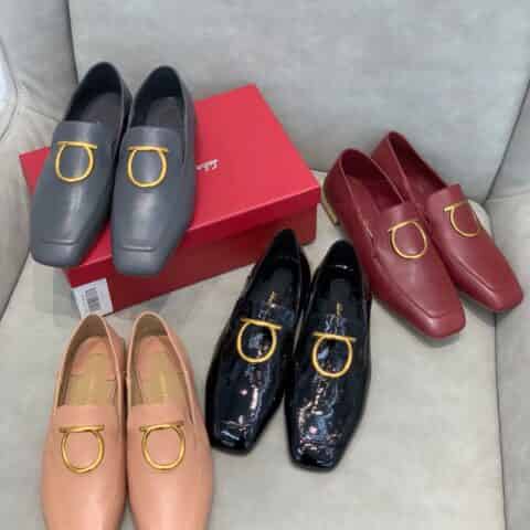 SF salvatore Ferragamo  菲拉格慕马蹄扣踩跟一脚蹬乐福鞋