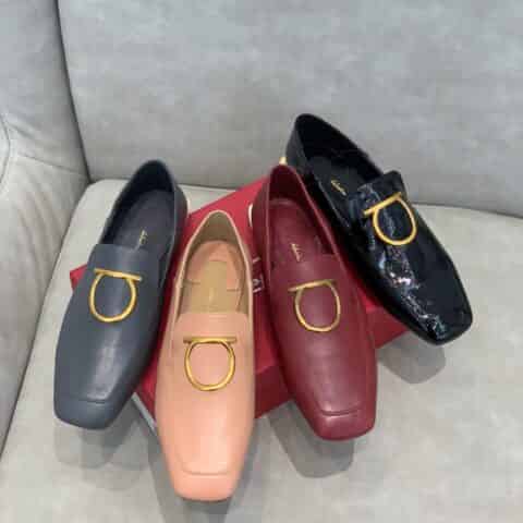 SF salvatore Ferragamo  菲拉格慕马蹄扣踩跟一脚蹬乐福鞋