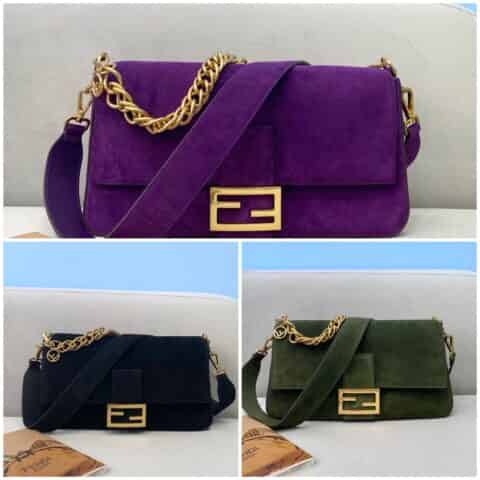 FENDI芬迪磨砂皮单肩包308L