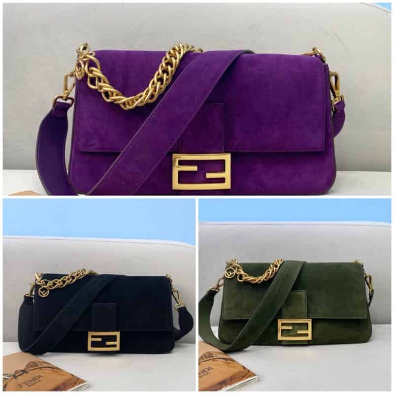 FENDI芬迪磨砂皮单肩包308L