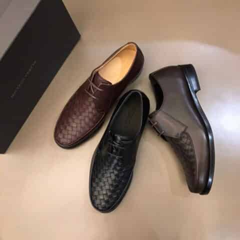 BV葆蝶家    进口牛皮手工编织鞋面B•v男士正装皮鞋