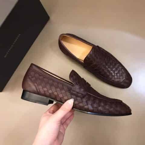 BV葆蝶家    进口牛皮手工编织鞋面B•v男士正装皮鞋