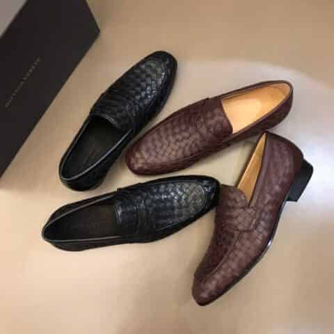 BV葆蝶家    进口牛皮手工编织鞋面B•v男士正装皮鞋