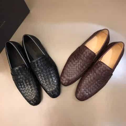 BV葆蝶家    进口牛皮手工编织鞋面B•v男士正装皮鞋