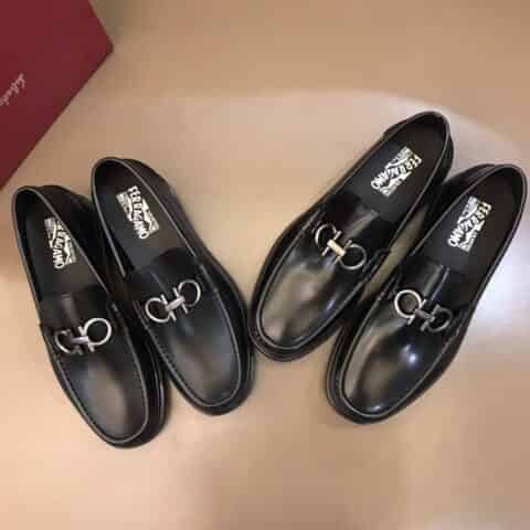 Salvatore Ferragam 街头风范与厚底鞋原版/漆皮小牛皮乐福鞋
