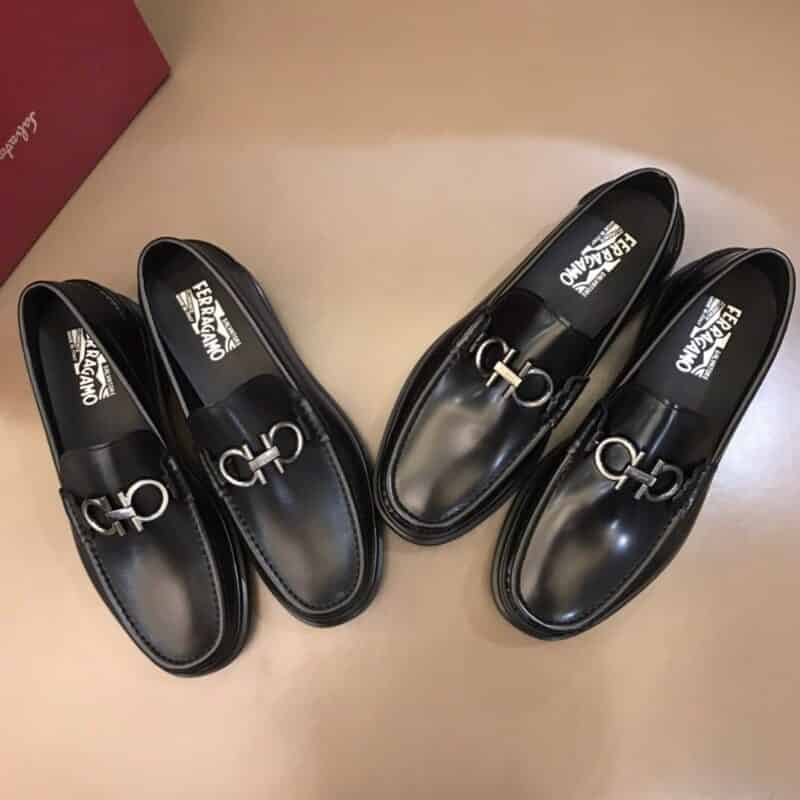 Salvatore Ferragam 街头风范与厚底鞋原版/漆皮小牛皮乐福鞋