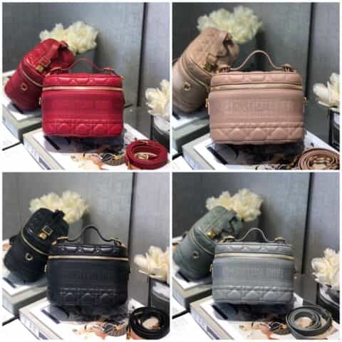 Dior迪奥 Travel羊皮革藤格纹化妆包 S5488