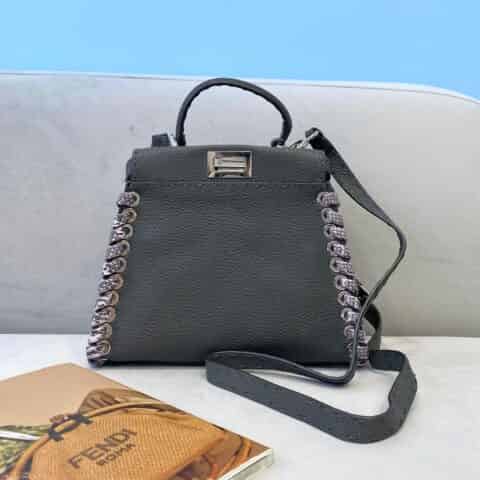 FENDI芬迪全手工蛇皮缝制PEEKABOO手袋3105S