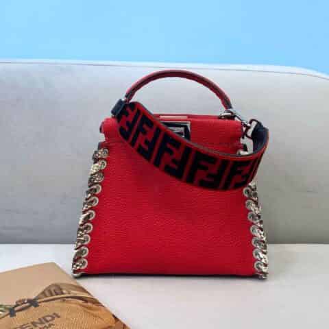 FENDI芬迪全手工蛇皮缝制PEEKABOO手袋3105S