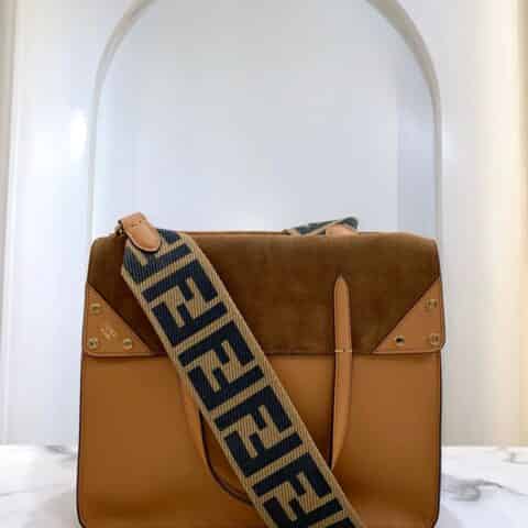 FENDI芬迪牛皮双肩带多功能手提单肩斜挎包303L