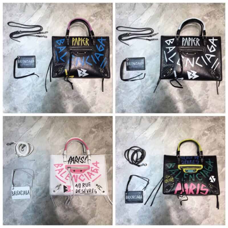 Balenciaga巴黎世家原版牛皮涂鸦蝙蝠包305576