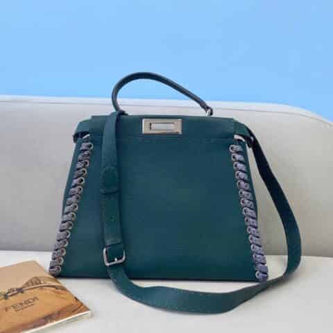 FENDI芬迪荔枝纹牛皮PEEKABOO手袋5291M