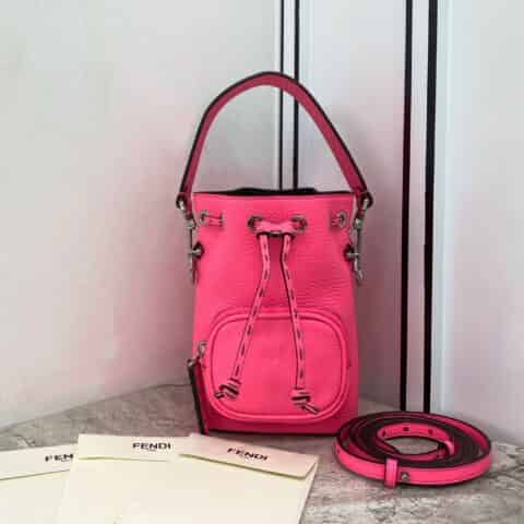 FENDI芬迪logo皮全手工缝制迷你桶包658