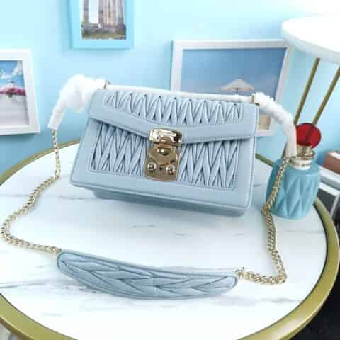 MIUMIU缪缪顶级进口Matelasse小羊皮材质单肩斜挎包5BD083