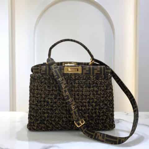 FENDI芬迪经典老花编织手提包2126AM 2126AS