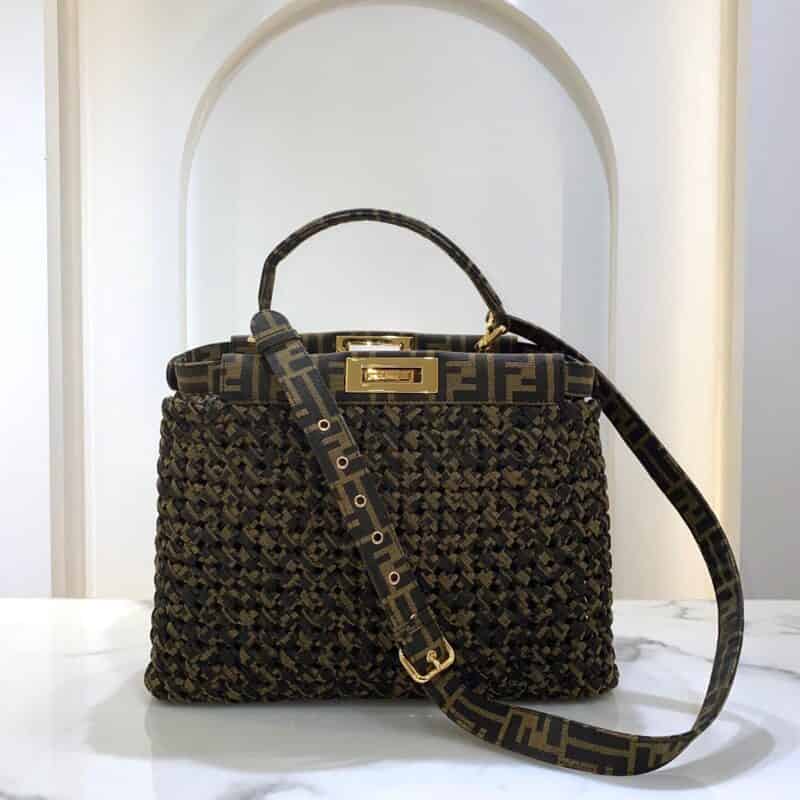 FENDI芬迪经典老花编织手提包2126AM 2126AS