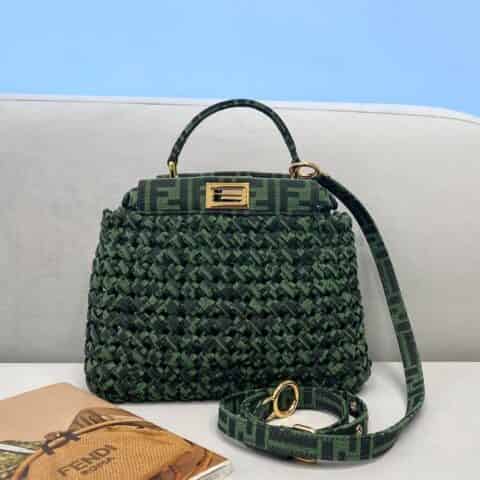 FENDI芬迪经典老花编织手提包2126AM 2126AS
