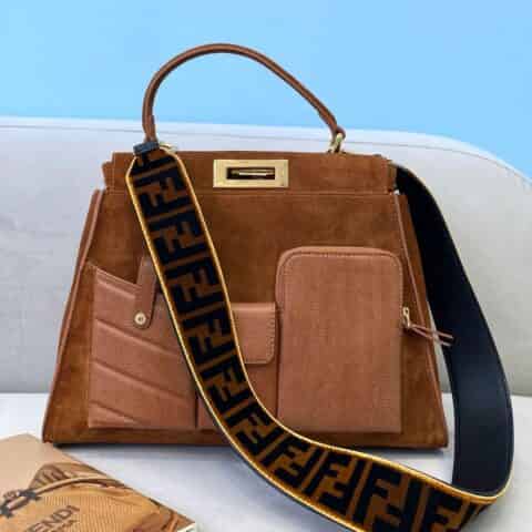 FENDI芬迪猄皮PEEKABOO手袋2113BL