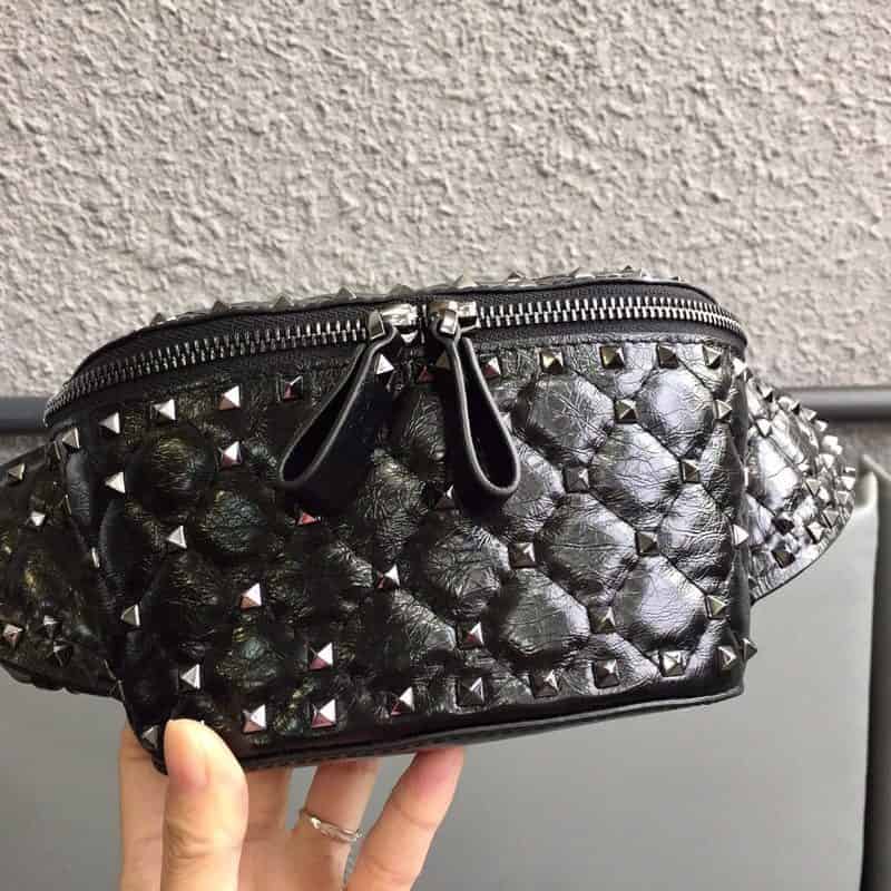 valentino华伦天奴金钉羊皮新款腰包0046S