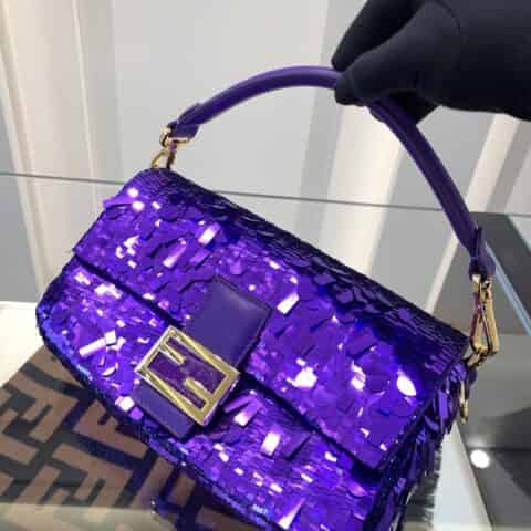 FENDI芬迪珠片修饰单肩斜挎包0127L