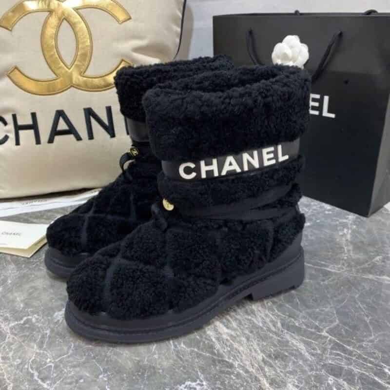 chanel香奈儿     小香羽绒羊毛雪地靴系列短靴
