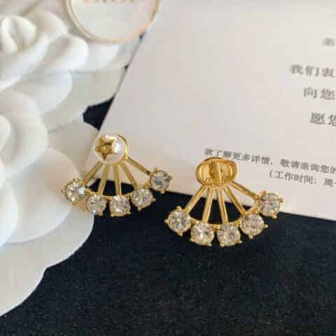 新款DIOR迪奥扇形星星珍珠CD耳钉耳环