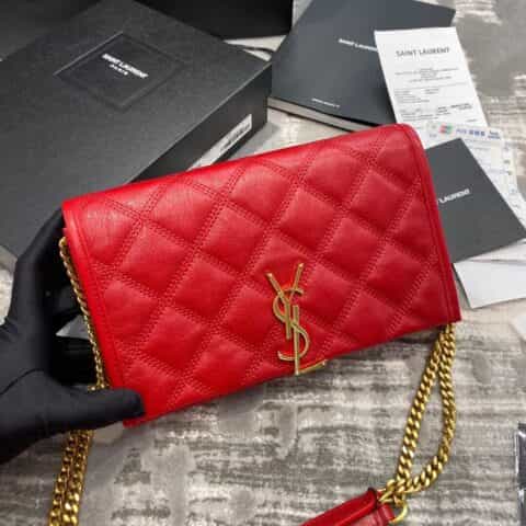 Saint laurent Ysl Becky绗缝小羊皮链条包 585031