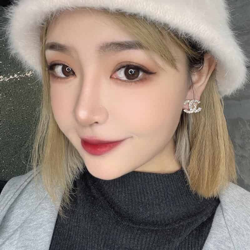 新款CHANEL香奈儿双c珍珠耳钉耳环