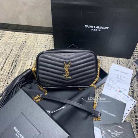 Saint laurent Ysl Lou迷你提花粒面压花真皮包 585040