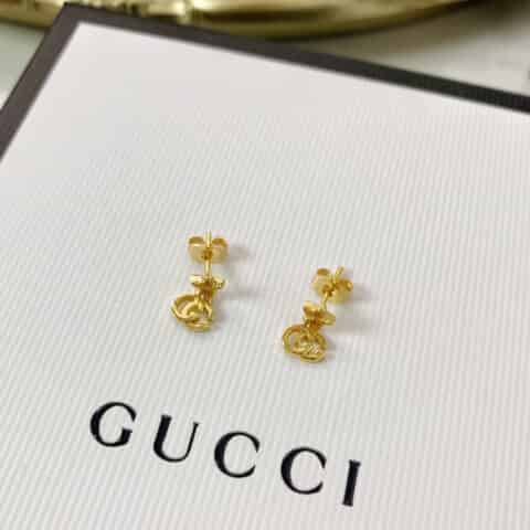新款Gucci古驰金色迷你双G耳钉耳环