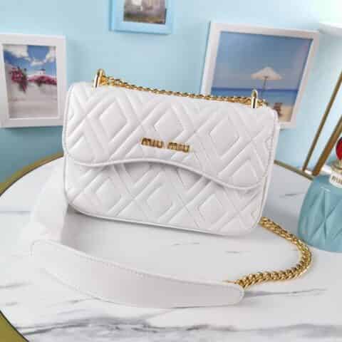 MIUMIU缪缪顶级进口Matelasse小羊皮单肩斜挎包5BD140