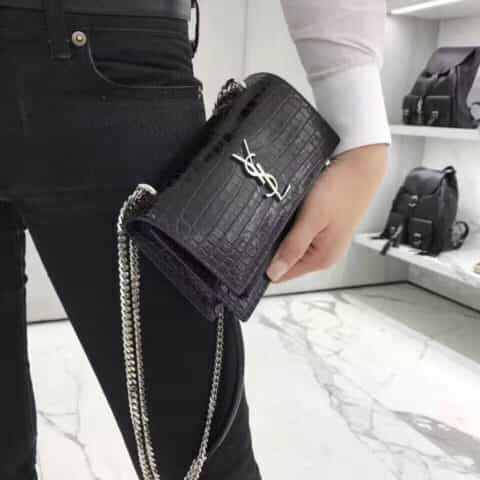 Saint laurent Ysl Sunset Mini bag鳄鱼纹日落包 452157