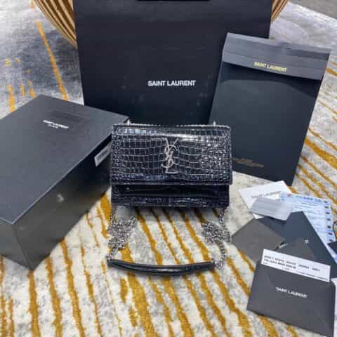 Saint laurent Ysl Sunset Mini bag鳄鱼纹日落包 452157