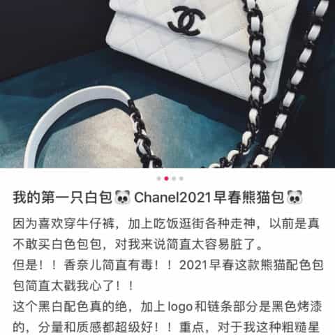 Chanel香奈儿 双C鱼子酱小牛皮熊猫包 AS2302 B04864 C0200