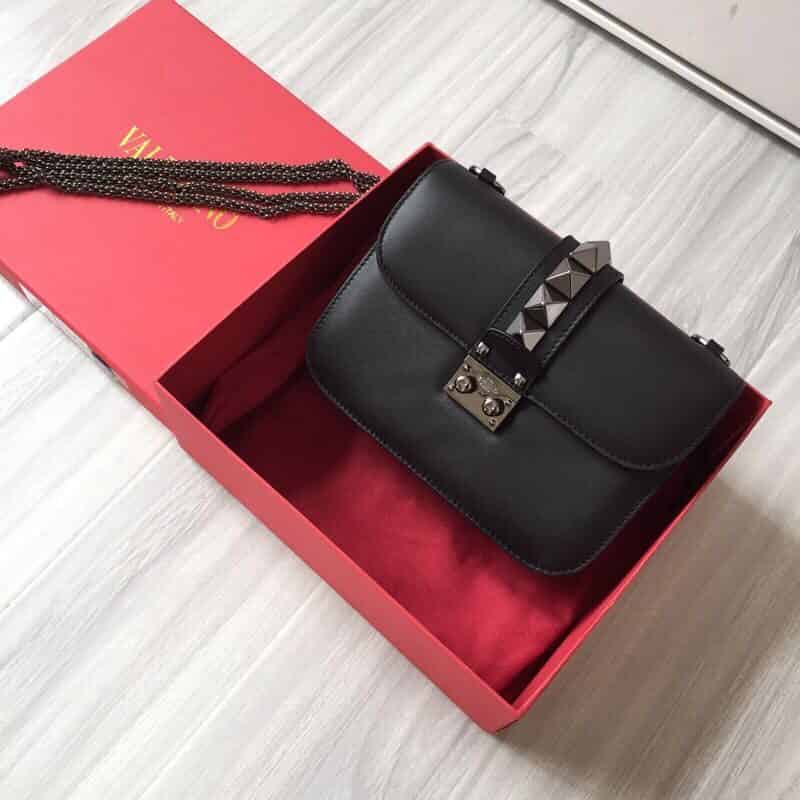 Valentino华伦天奴进口牛皮夏季BOX包单肩链条包48733M