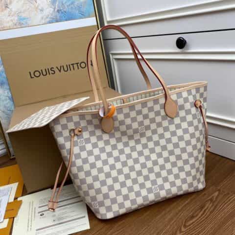 LV Neverfull 白格中号购物袋 N41605 N41361