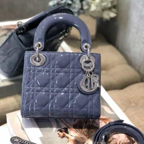 Dior迪奥 Mini lady classic系列漆皮三格戴妃包