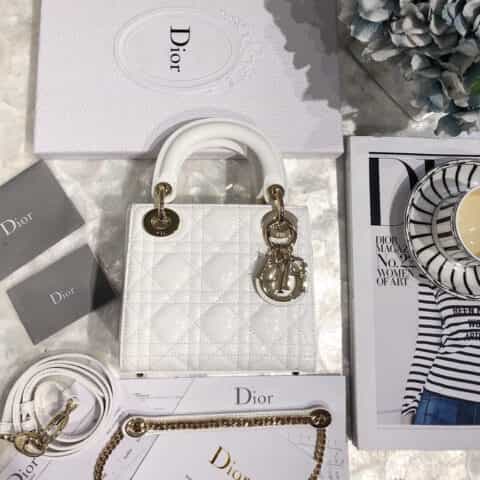 Dior迪奥 Mini lady classic系列漆皮三格戴妃包