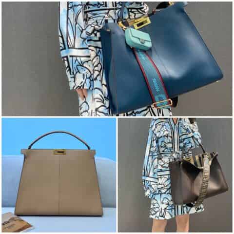 FENDI芬迪PEEKABOOX-LITE 全皮大手提单肩包304A