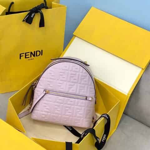 FENDI芬迪logo压纹小牛皮双肩包8318