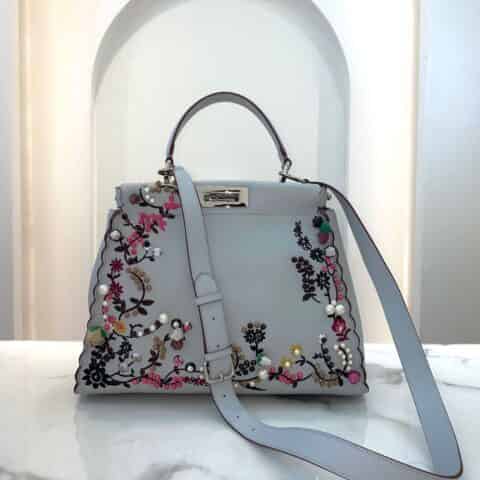 FENDI芬迪柳钉花朵PEEKABOO手袋7109