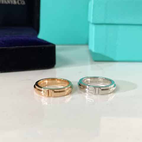 蒂芙尼Tiffany&co T系列 窄版光面戒指